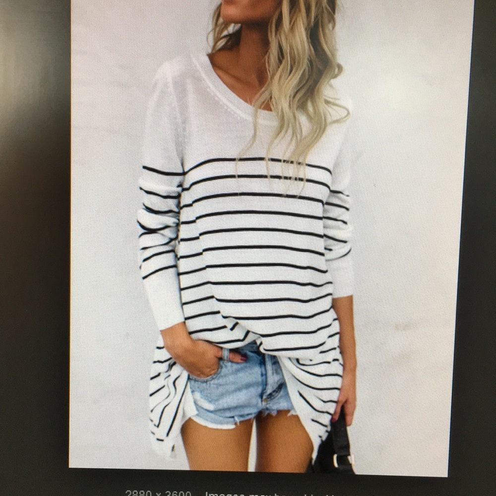 HALLIE STRIPED COTTON SWEATER